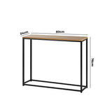 NNEED Console Table Wooden Tabletop Black&Wood