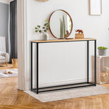 NNEED Console Table Wooden Tabletop Black&Wood