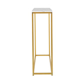 NNEED Console Table Marble-look Iron Gold&White