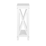 NNEED 2-Tier Console Table X-Design Wooden White