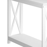 NNEED 2-Tier Console Table X-Design Wooden White