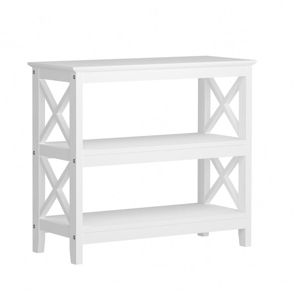 NNEED 3-Tier Console Table X-Design Wooden White