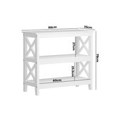 NNEED 3-Tier Console Table X-Design Wooden White