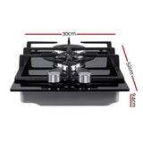 NNEDSZ Devanti Gas Cooktop 30cm 2 Burner Black