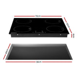 NNEDSZ Electric Induction Cooktop 70cm Ceramic 4 Zones Stove Cook Top Hot Plate 7000W