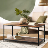 NNEED Coffee Table Storage Rack 2-Tier Black&Walnut