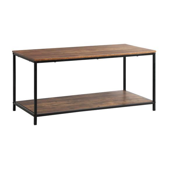 NNEED Coffee Table Storage Rack 2-Tier Black&Walnut
