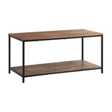 NNEED Coffee Table Storage Rack 2-Tier Black&Walnut