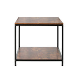 NNEED Coffee Table Storage Rack 2-Tier Black&Walnut