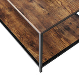 NNEED Coffee Table Storage Rack 2-Tier Black&Walnut