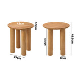 NNEED Coffee Table Side End Tables Round Wooden
