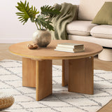 NNEED Coffee Table Round Side End Tables Wooden Natural
