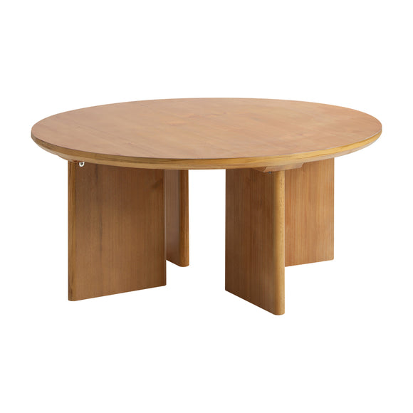 NNEED Coffee Table Round Side End Tables Wooden Natural