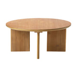 NNEED Coffee Table Round Side End Tables Wooden Natural
