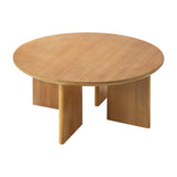 NNEED Coffee Table Round Side End Tables Wooden Natural