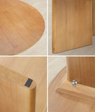 NNEED Coffee Table Round Side End Tables Wooden Natural
