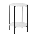 NNEED Coffee Table Round Dual-Tier Marble