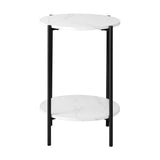 NNEED Coffee Table Round Dual-Tier Marble