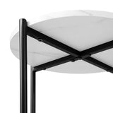 NNEED Coffee Table Round Dual-Tier Marble