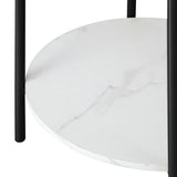 NNEED Coffee Table Round Dual-Tier Marble