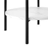 NNEED Coffee Table Round Dual-Tier Marble