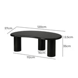 NNEED Coffee Table Cafe Desk Irregular Black