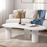 NNEED Coffee Table Side Tables Living Room Irregular White
