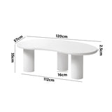 NNEED Coffee Table Side Tables Living Room Irregular White