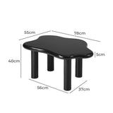 NNEED Coffee Table Side Tables Black Irregular