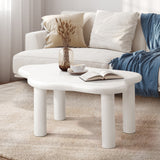 NNEED Coffee Table Side Tables Living Room White Irregular