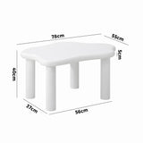 NNEED Coffee Table Side Tables Living Room White Irregular
