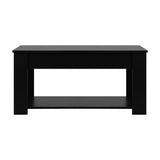 NNEED Coffee Table with Lift Up Top Storage Space Wooden Black