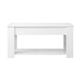 NNEED Coffee Table with Lift Up Top Storage Space Wooden White