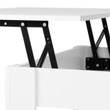 NNEED Coffee Table with Lift Up Top Storage Space Wooden White