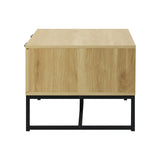 NNEED Coffee Table with Storage Drawers Wooden Natural