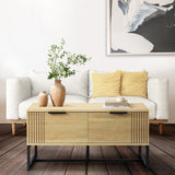 NNEED Coffee Table with Storage Drawers Wooden Natural