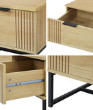 NNEED Coffee Table with Storage Drawers Wooden Natural