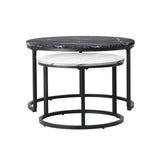 NNEED Nesting Coffee Table Round Marble Black&White