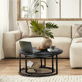 NNEED Nesting Coffee Table Round Marble Black&White