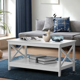 NNEED Coffee Table Storage Rack 2-Tier White