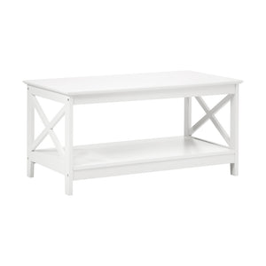 NNEED Coffee Table Storage Rack 2-Tier White