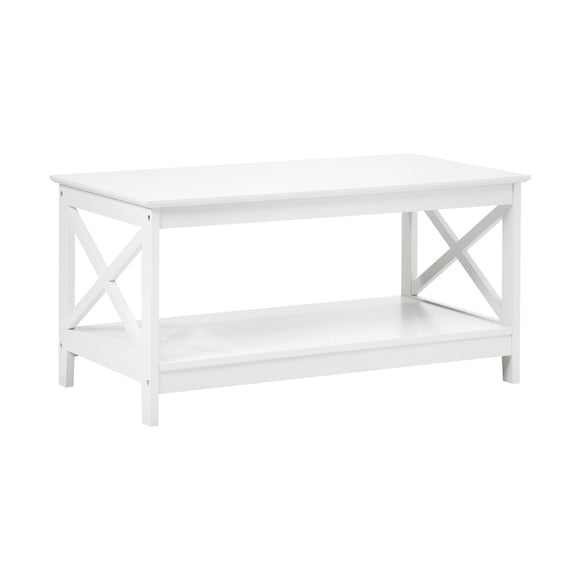 NNEED Coffee Table Storage Rack 2-Tier White