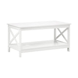 NNEED Coffee Table Storage Rack 2-Tier White