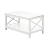 NNEED Coffee Table Storage Rack 2-Tier White