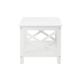 NNEED Coffee Table Storage Rack 2-Tier White