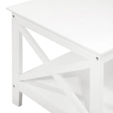 NNEED Coffee Table Storage Rack 2-Tier White