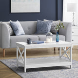 NNEED Coffee Table Storage Rack 2-Tier White