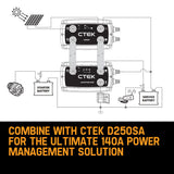 NNEMB 120S Power Management System 120A, with Battery Starter Function, for Starter and Service Batteries, Smart Alternator Compatible