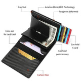 NNEOBA Carbon Fiber RFID Slim Wallet for Men