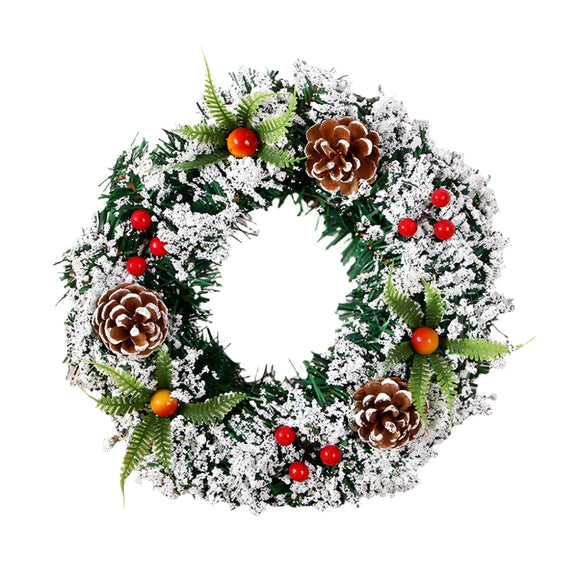 NNEOBA Artificial Christmas Wreath with Berries and Pine Balls